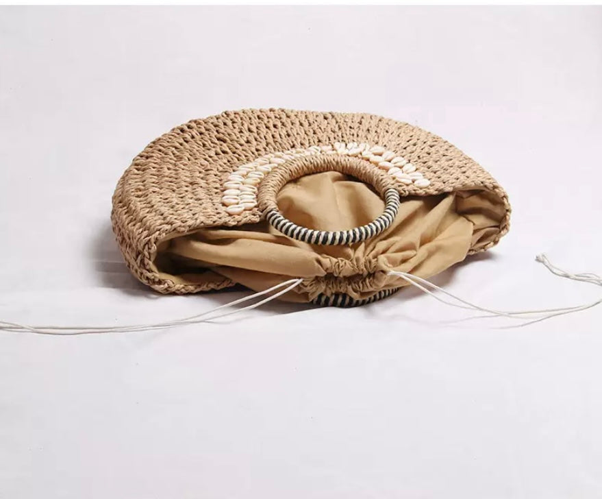 Rattan weaving handbag