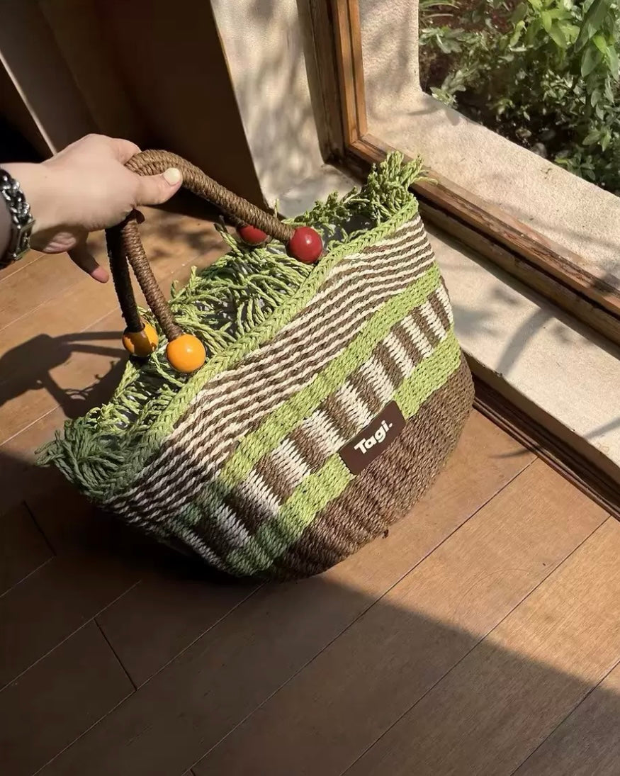 Wooden woven basket